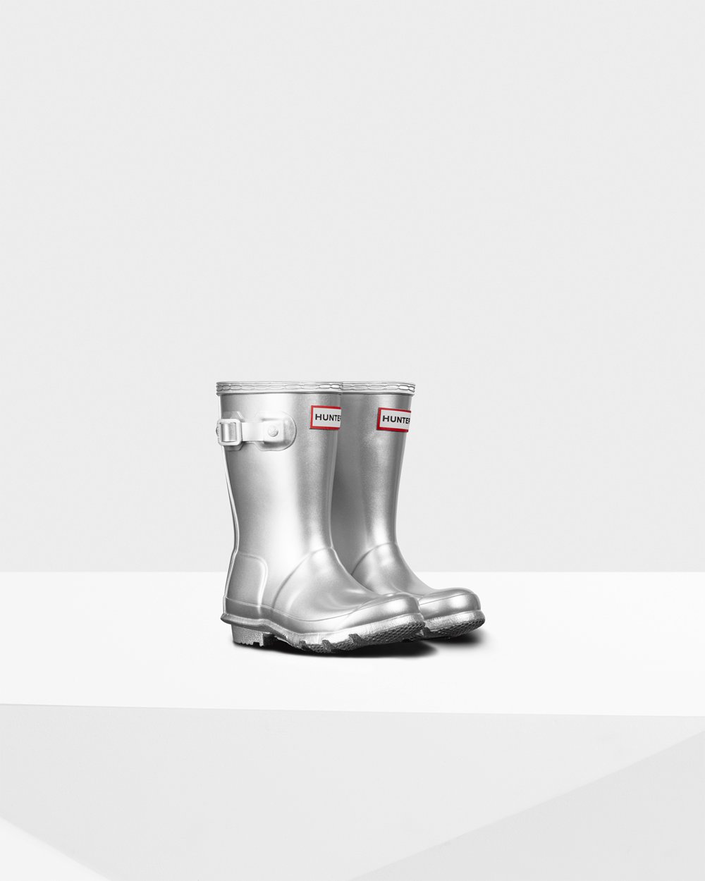 Kids Hunter Original Little Metallic - Rain Boots Silver - 7039-CBOWR